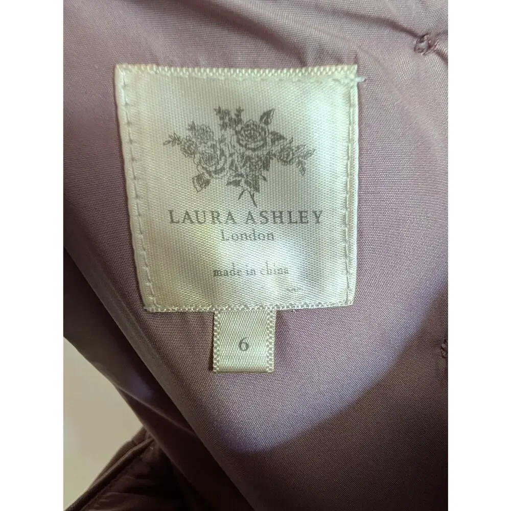 Laura Ashley London Girls Dresses, Taupe & Cream Sleeveless Tulle Dress, Sz 6